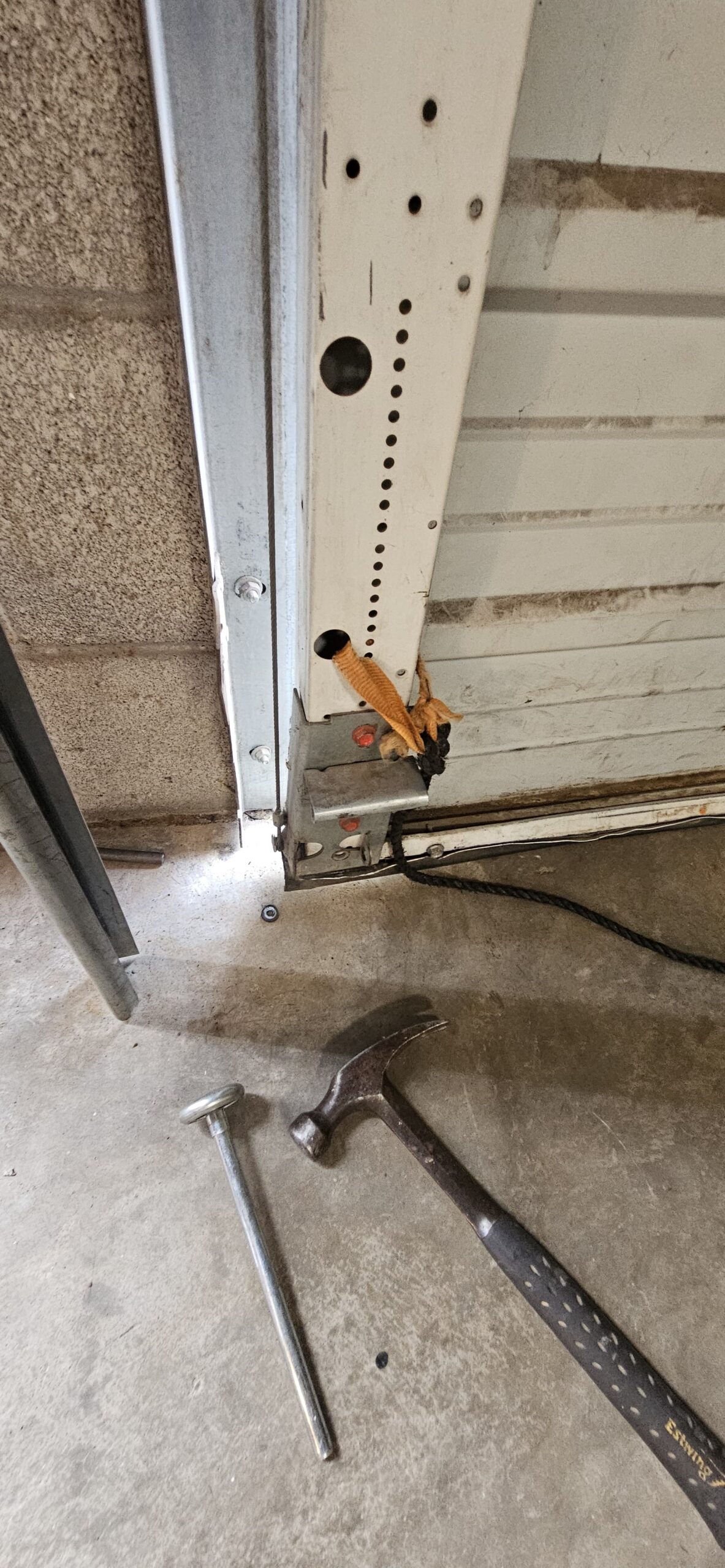 Commercial garage door repair work in progress in Goodyear Arizona
