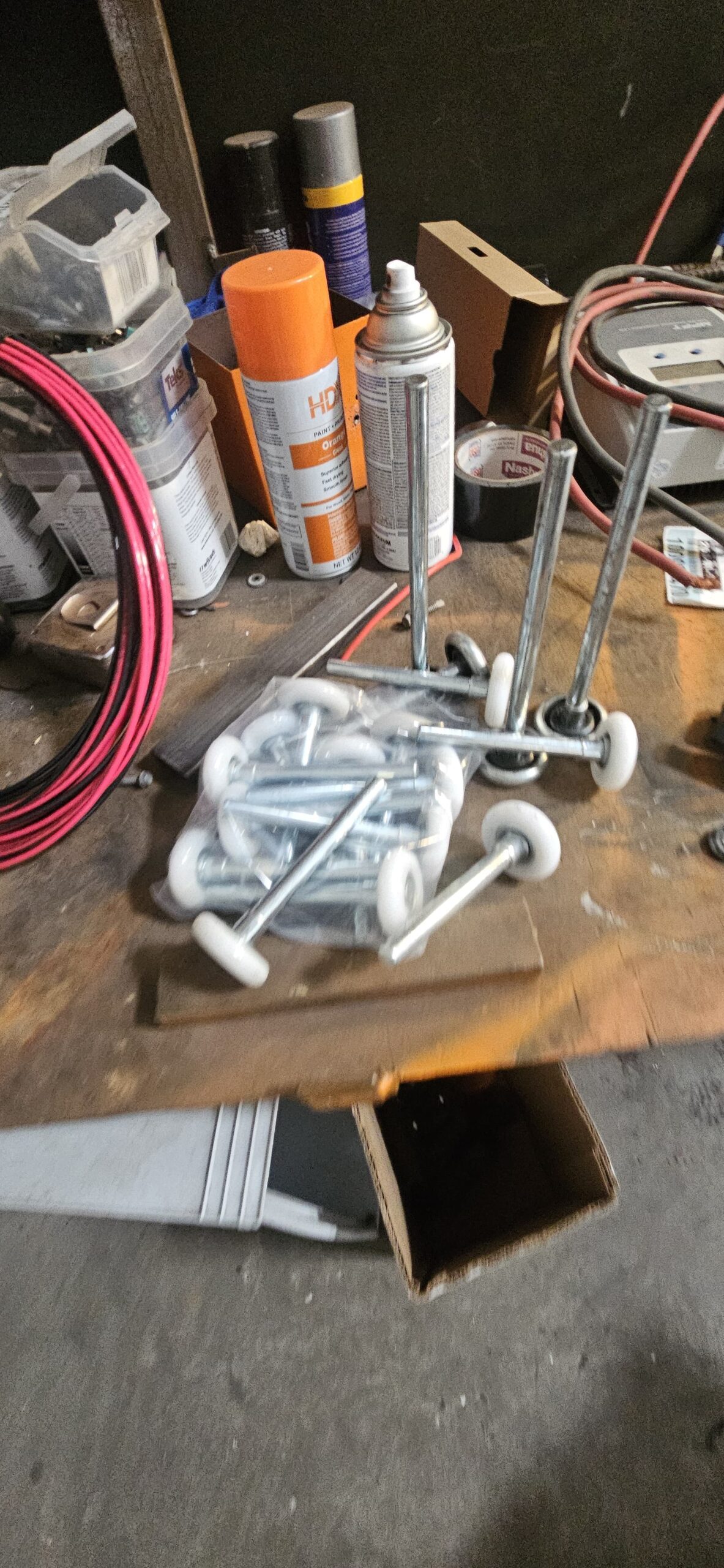 New commercial garage door rollers prepared for installation in Goodyear Arizona