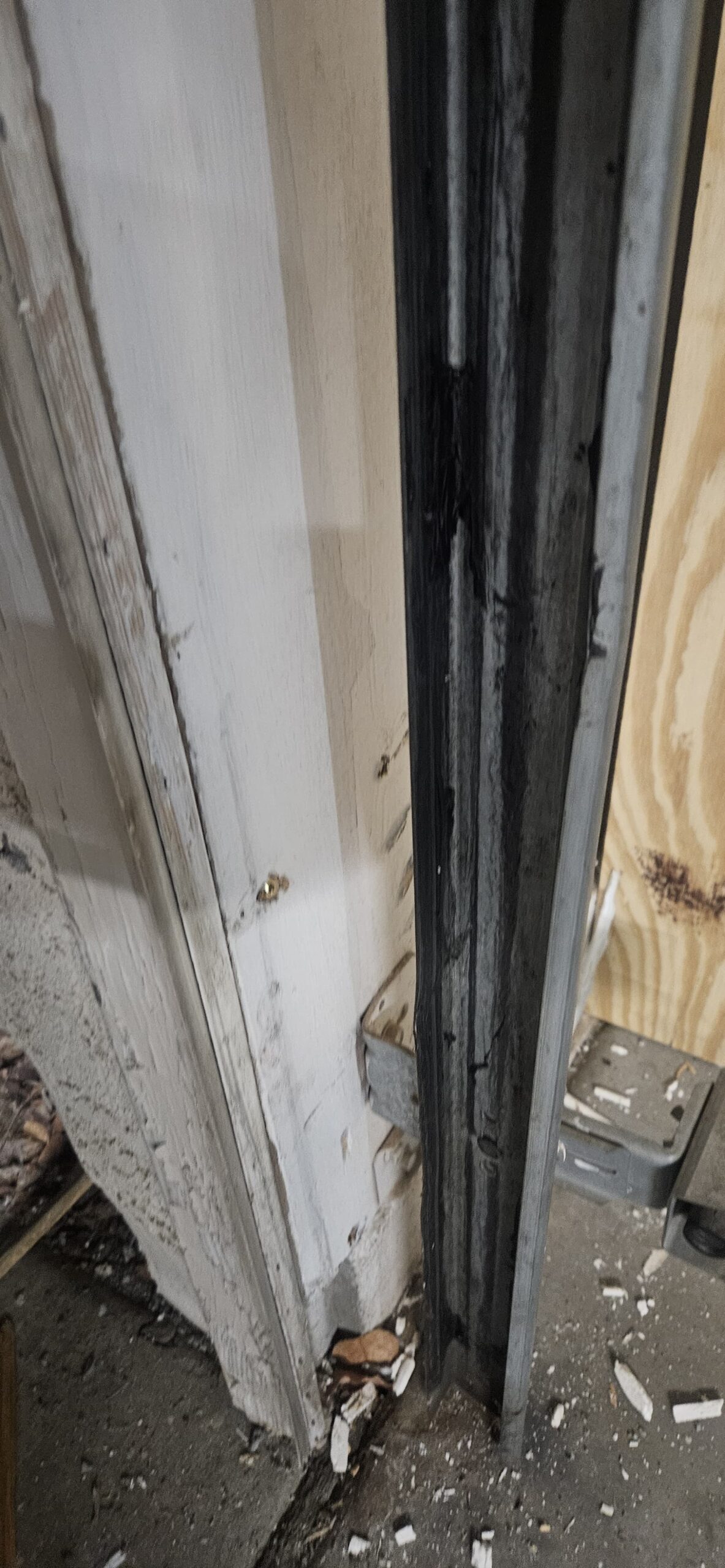 Repaired wooden garage door frame after repair in Avondale Arizona