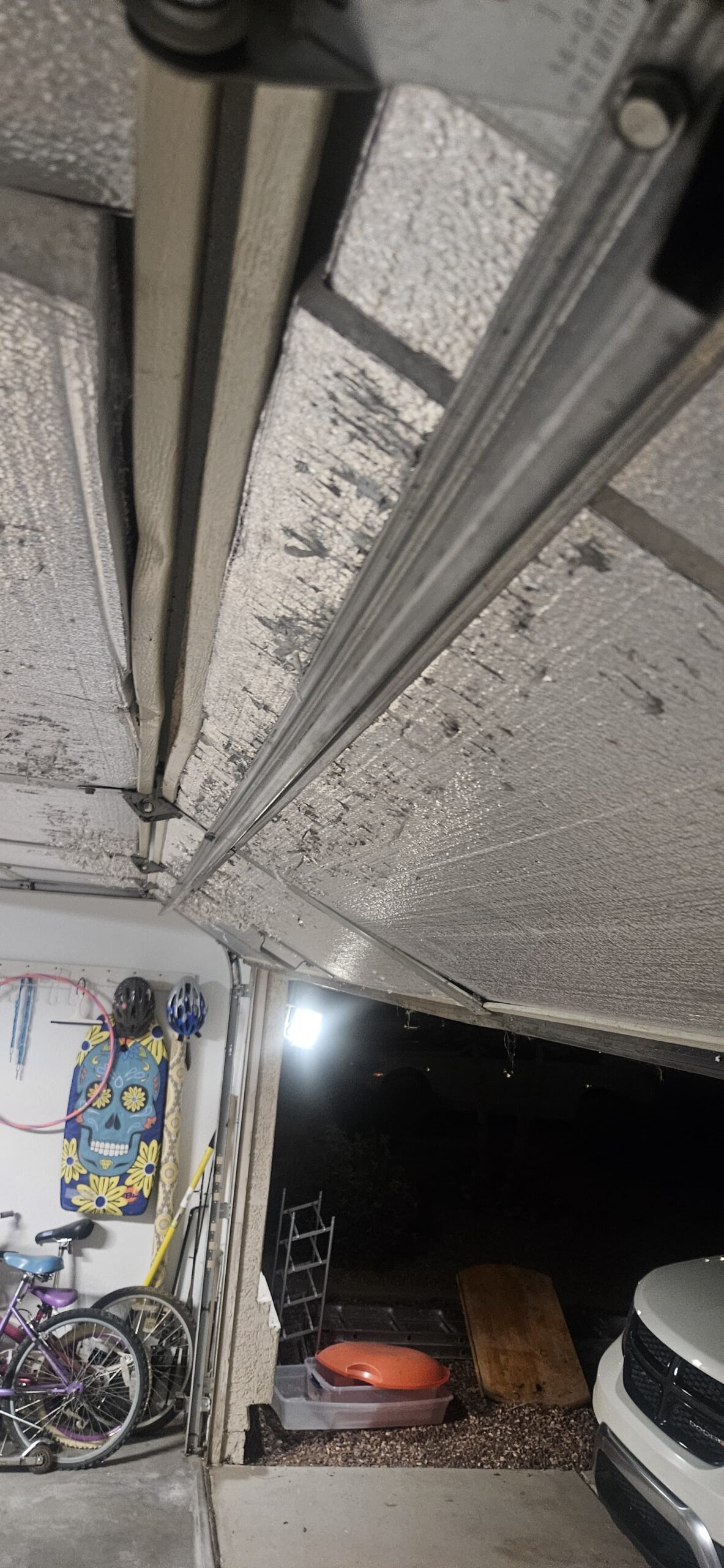 Garage door after frame repair and roller realignment in Avondale Arizona